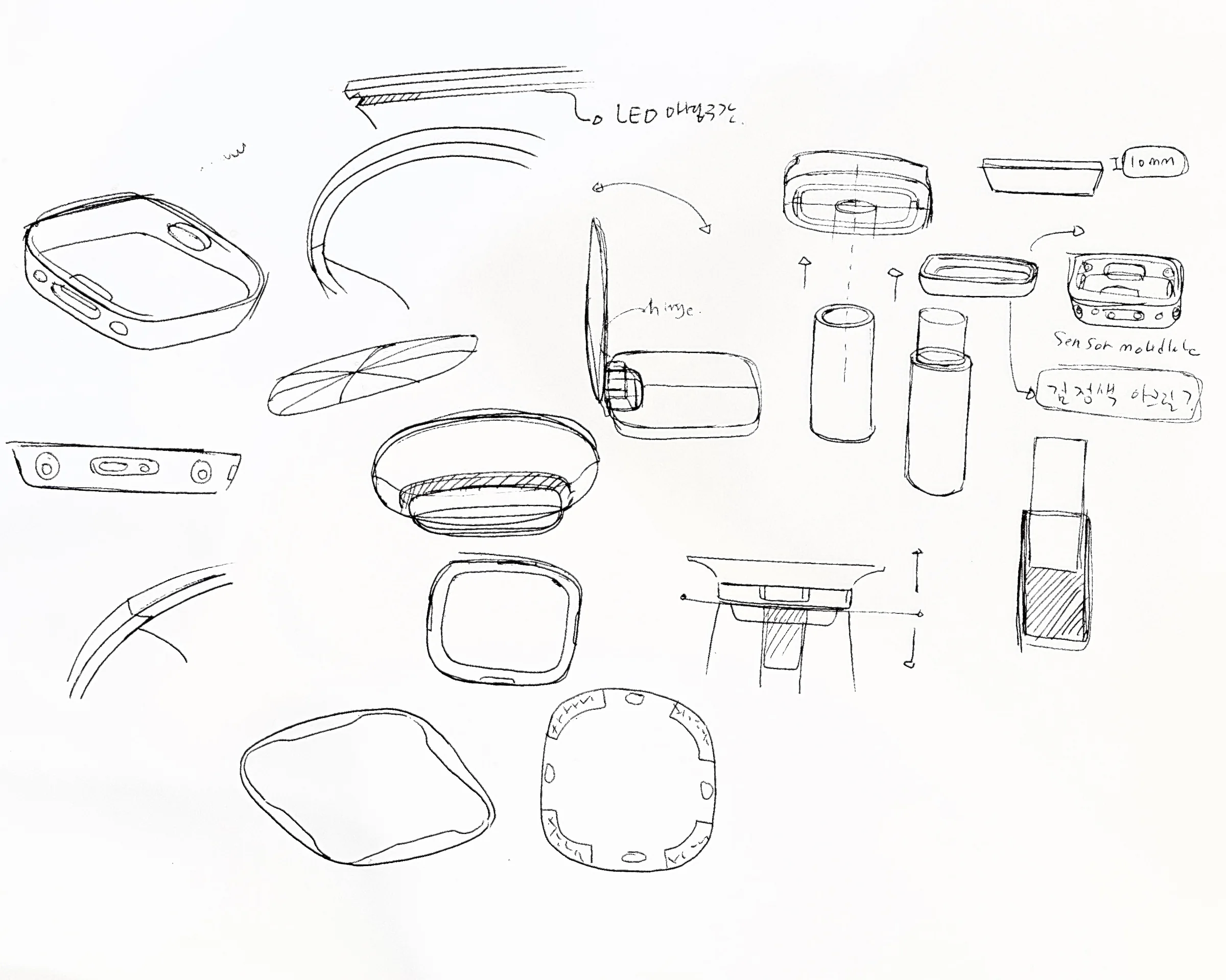 Cor! product structure and component detail sketches