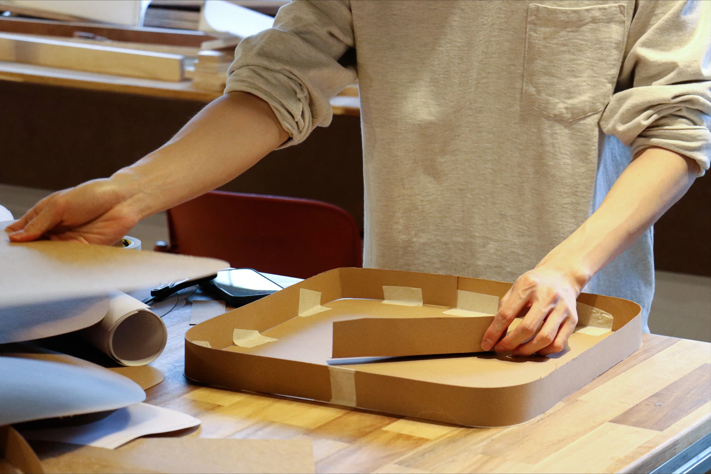 Cardboard mock-up development for the Cor! upper module