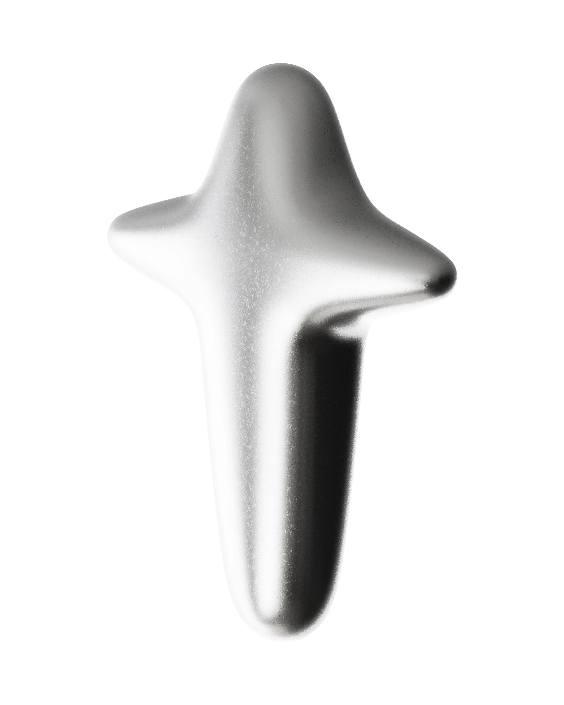 Close-up form study of the Cryptag four-point metallic body