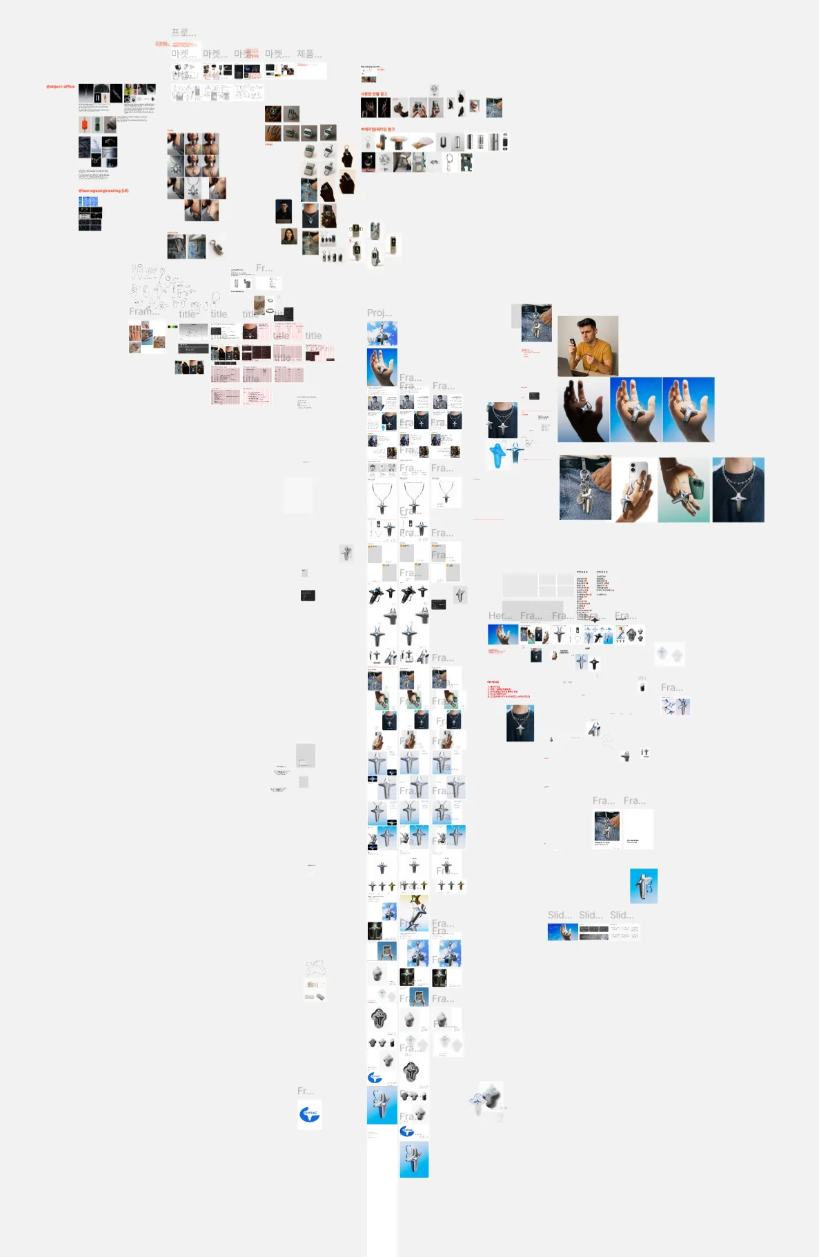 Cryptag Figma project map documenting research, references, layouts and visual development