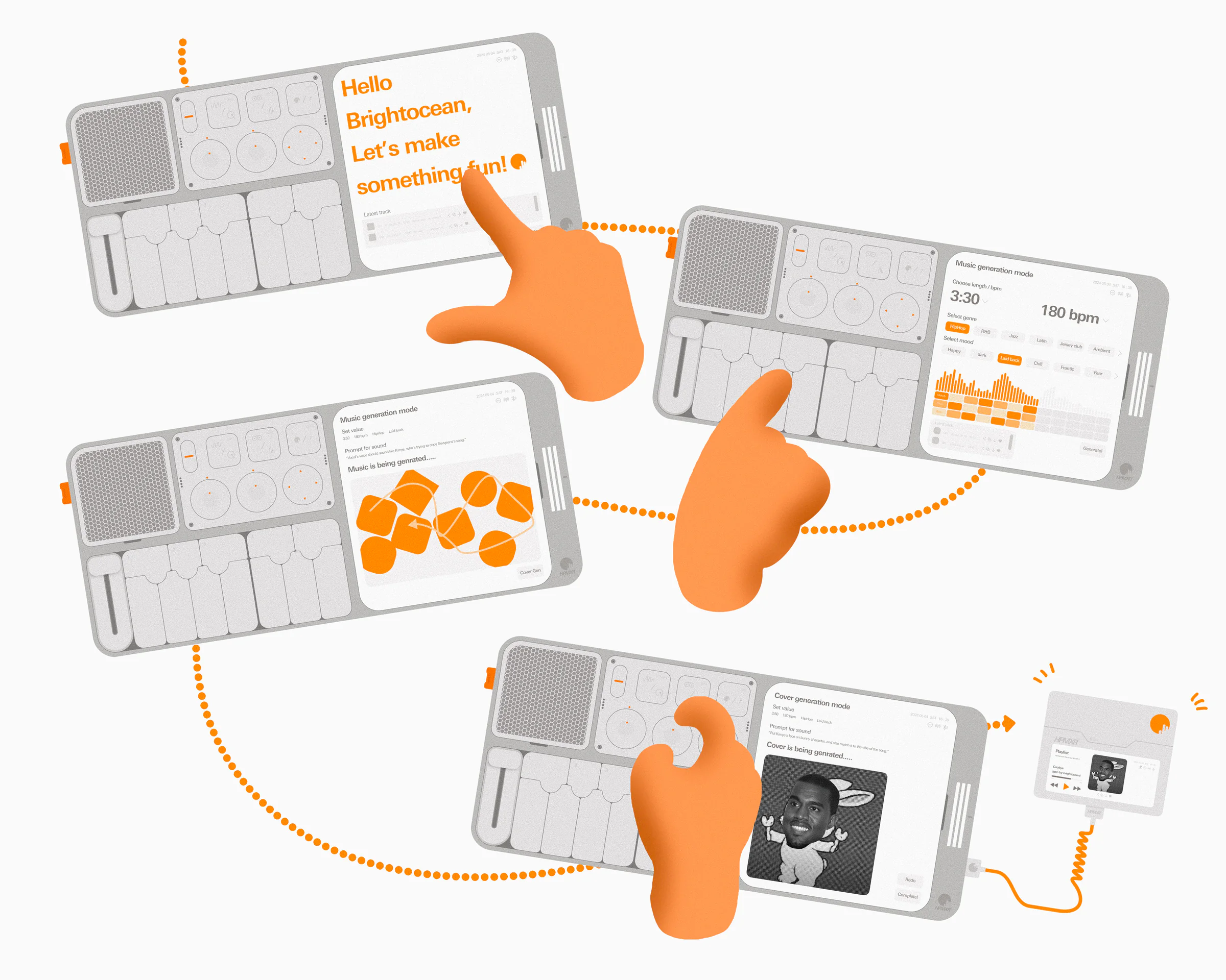 Illustrated HPMXR07 workflow from setup and generation to cover creation and transfer