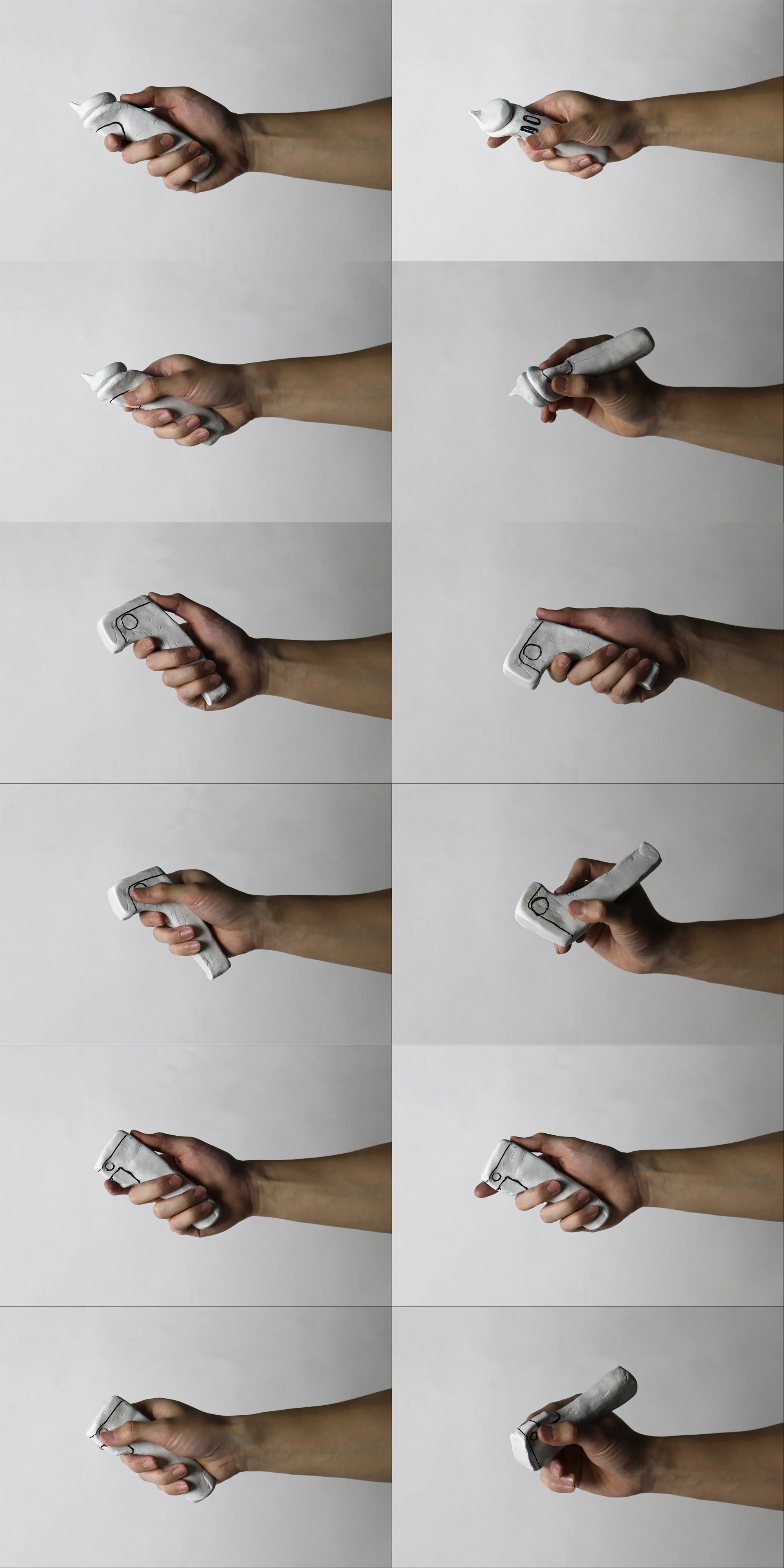 Photo study of different NXC controller grip positions