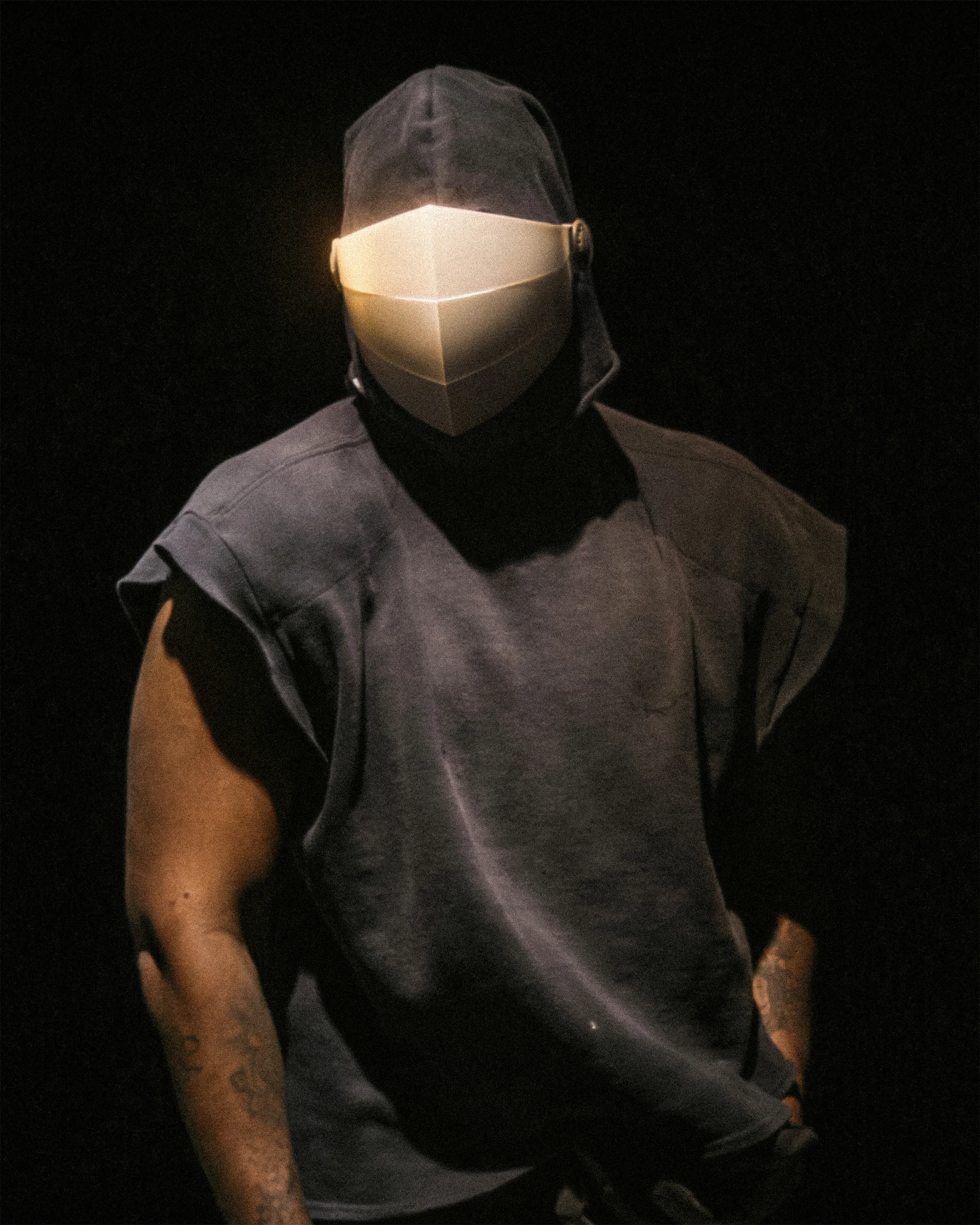 Illuminated OBEX appearance prototype worn in a dark styling study