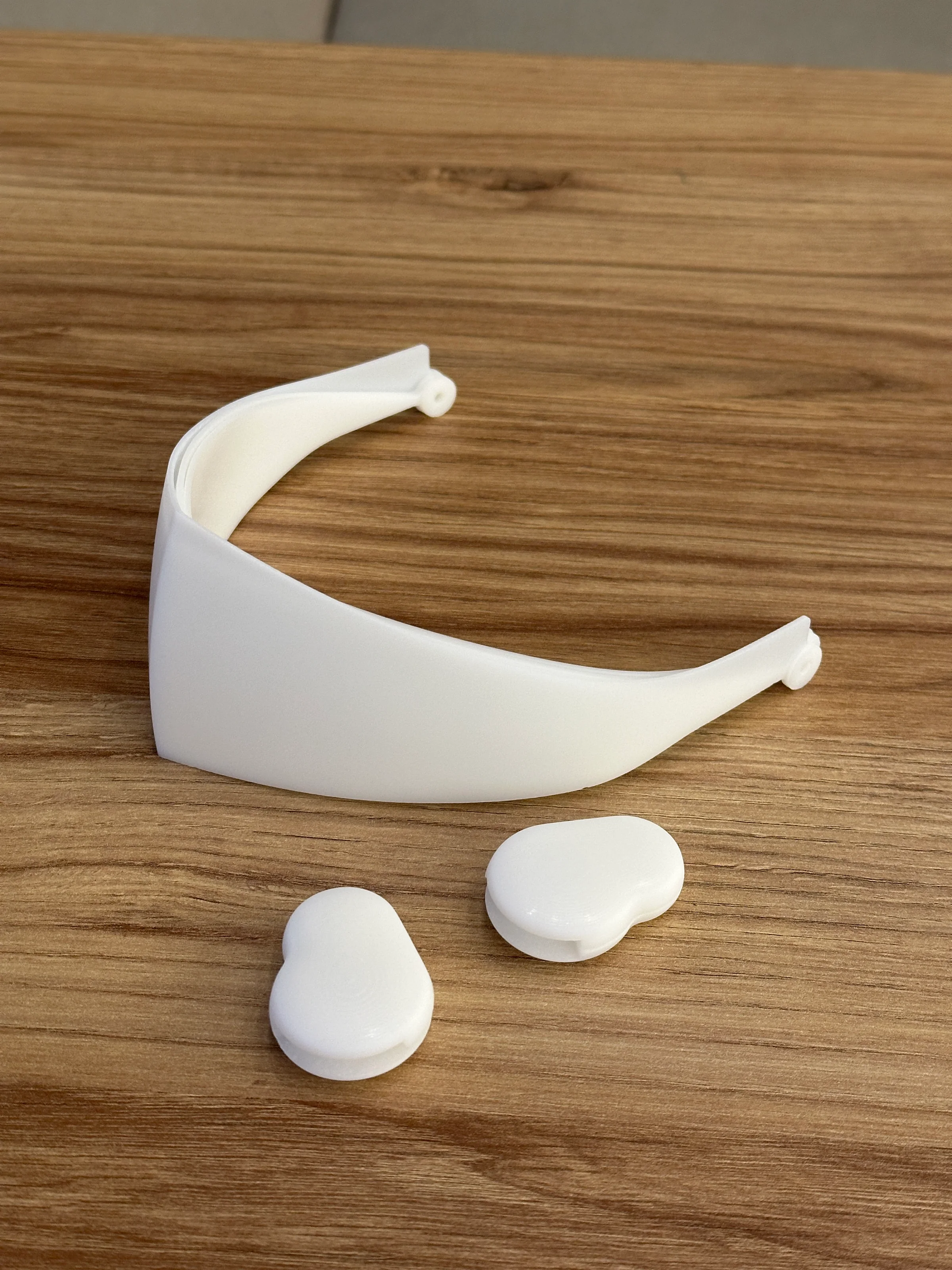 3D-printed OBEX frame and temple-module parts during rapid prototyping
