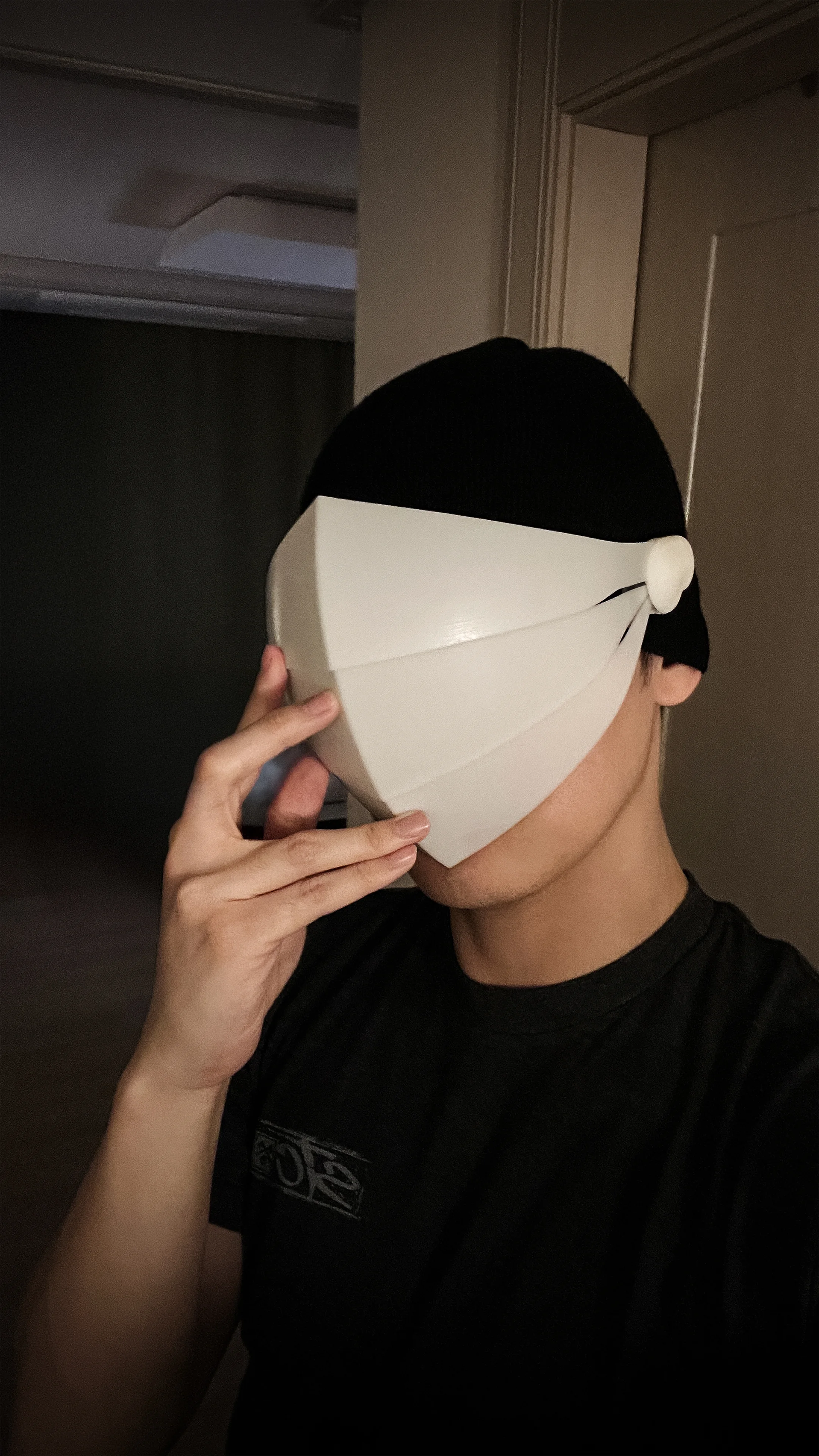 OBEX physical prototype worn during an early fit and coverage study