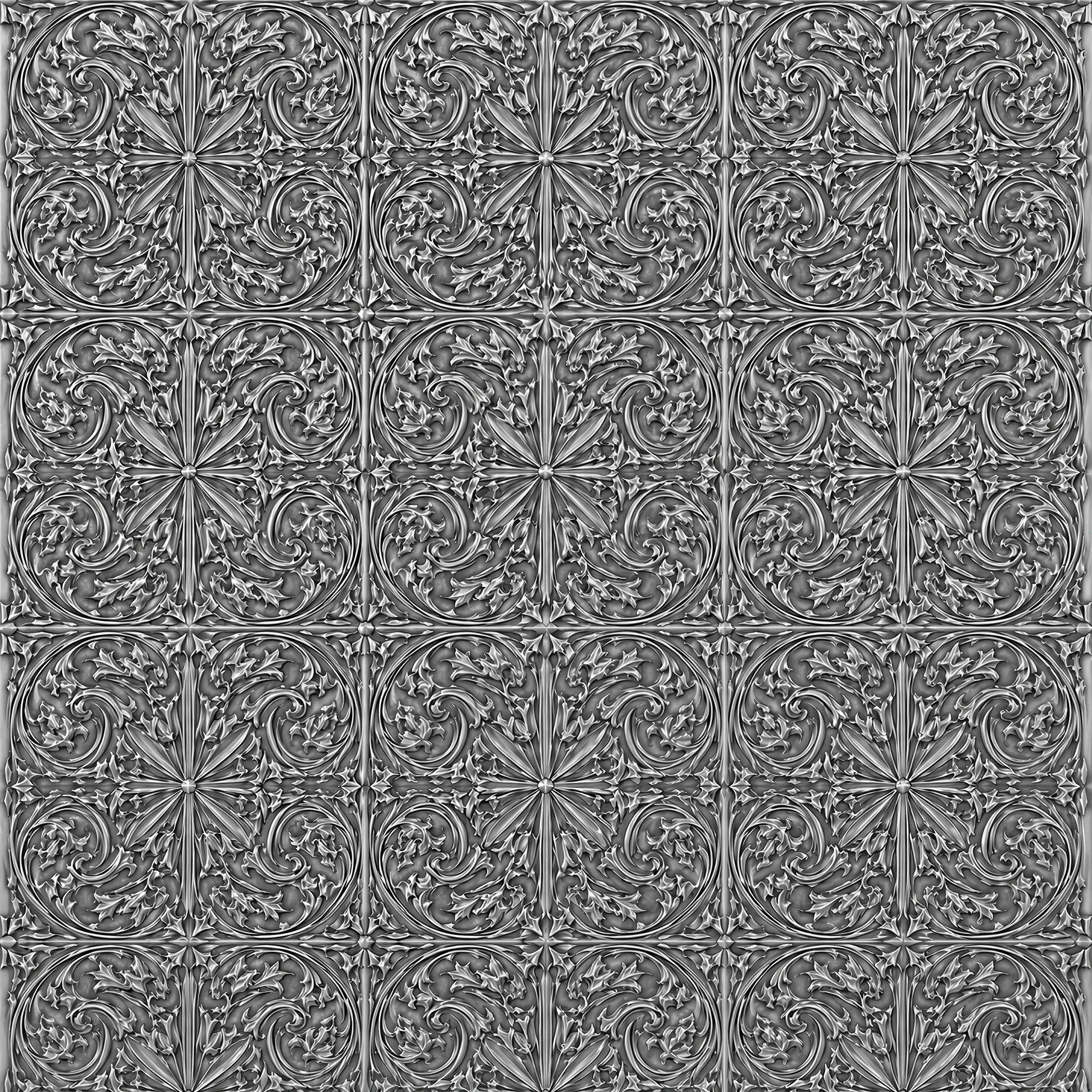 Repeating metallic floral ornament texture developed for OBEX