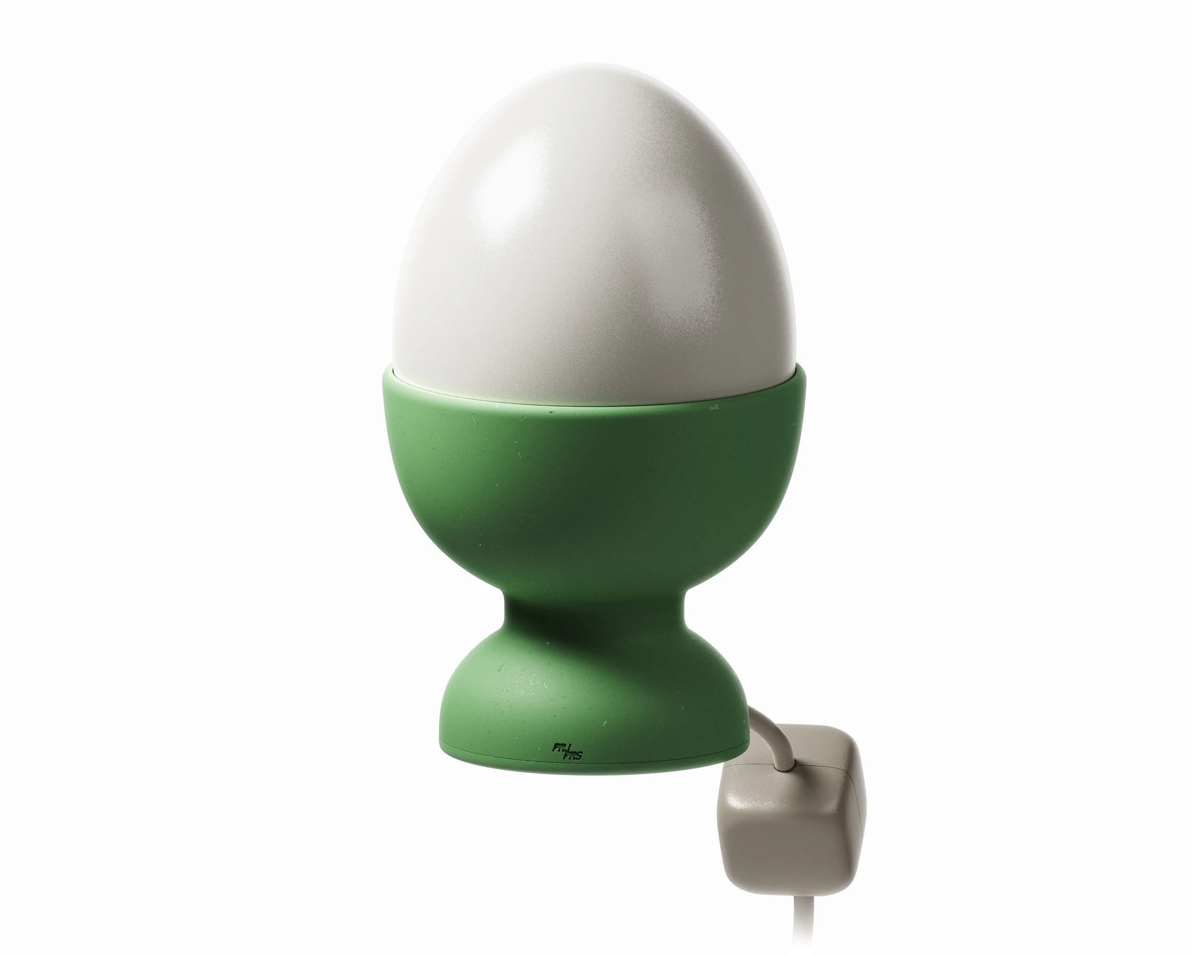 Project Present 2024 egg-shaped light with a green base and compact cable control