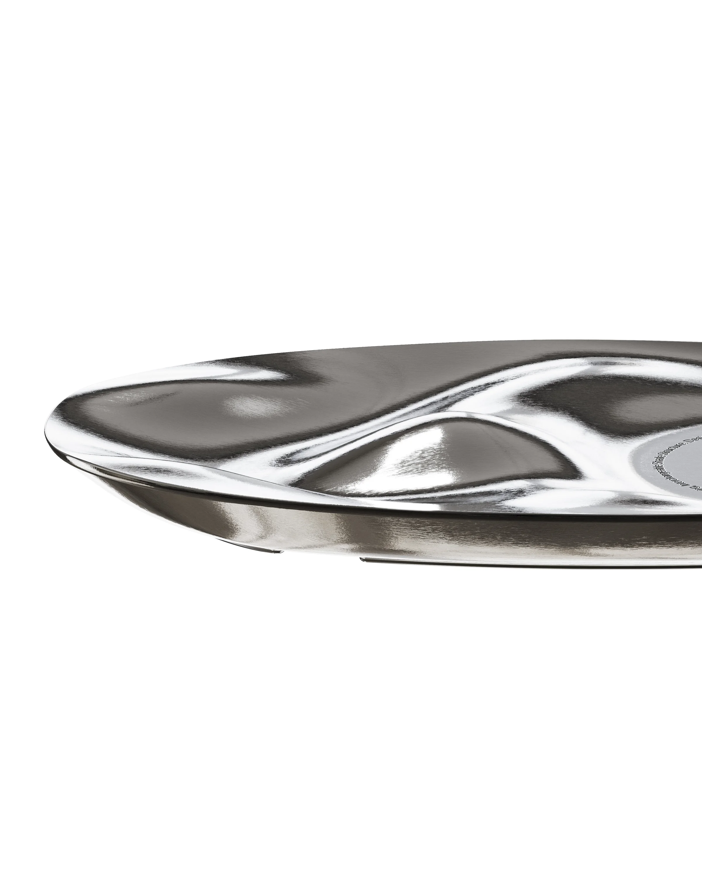 Close-up of Yunseul's sculpted reflective metal surface