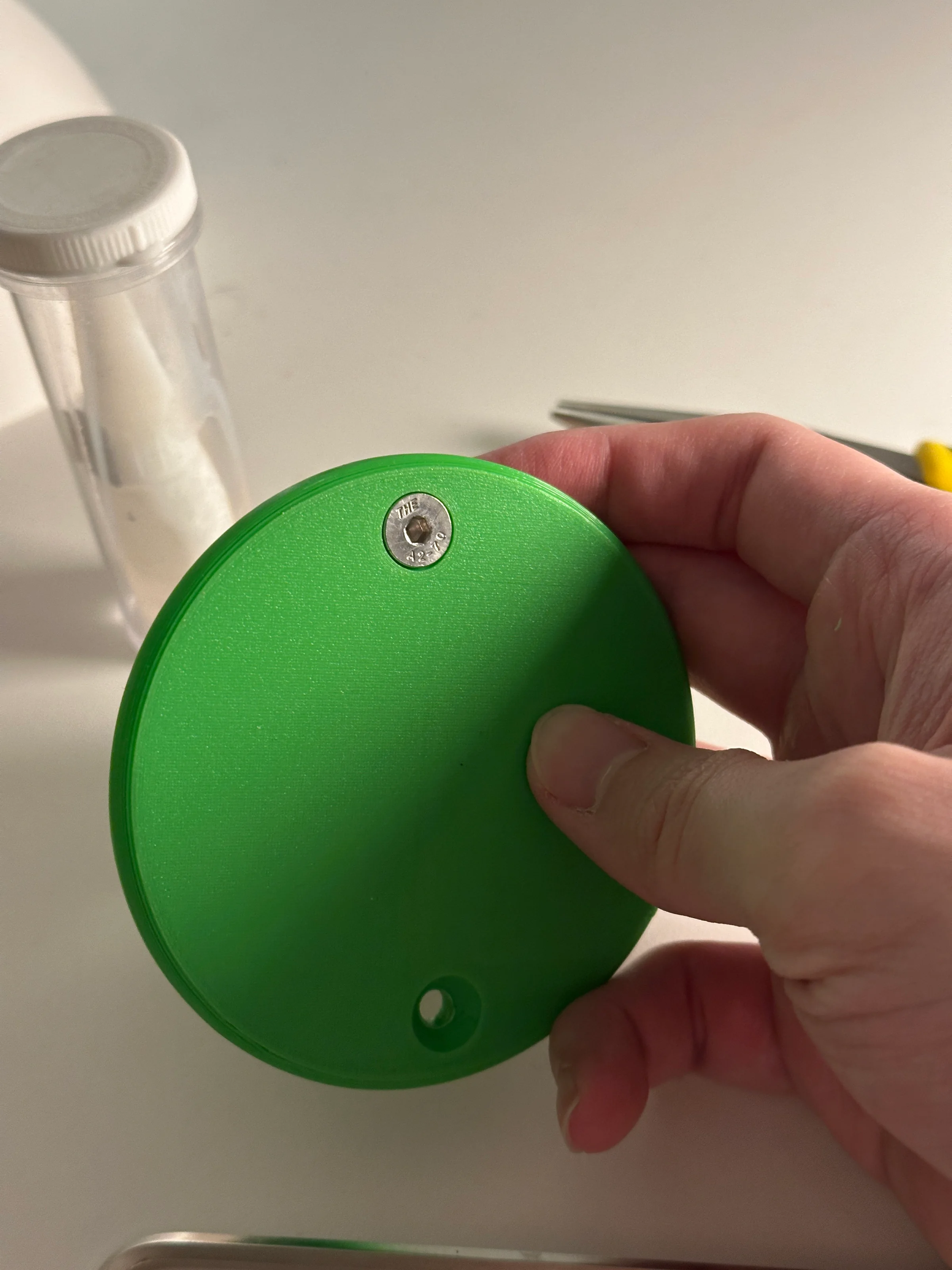 Green cable control prototype held during Project Present 2024 development