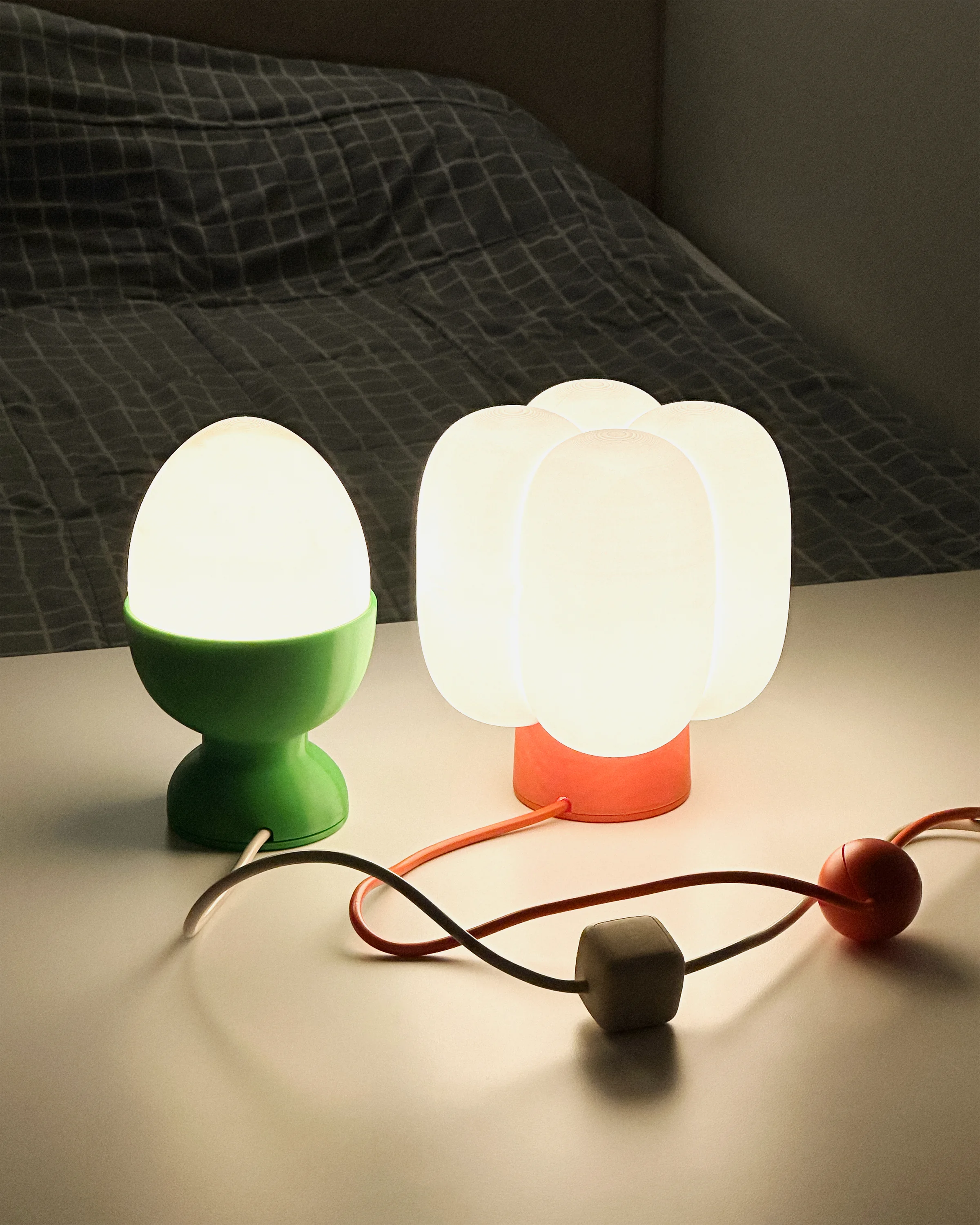 Project Present 2024 lamp prototypes illuminated in an interior setting