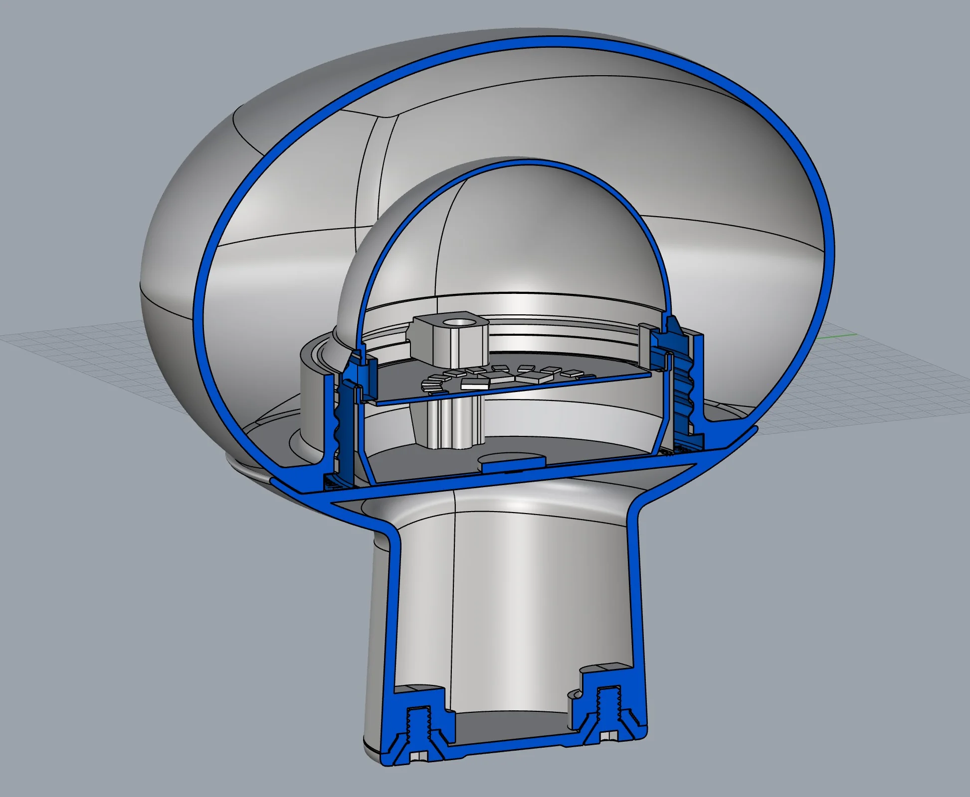 Section view of a rounded Project Present 2025 lamp module