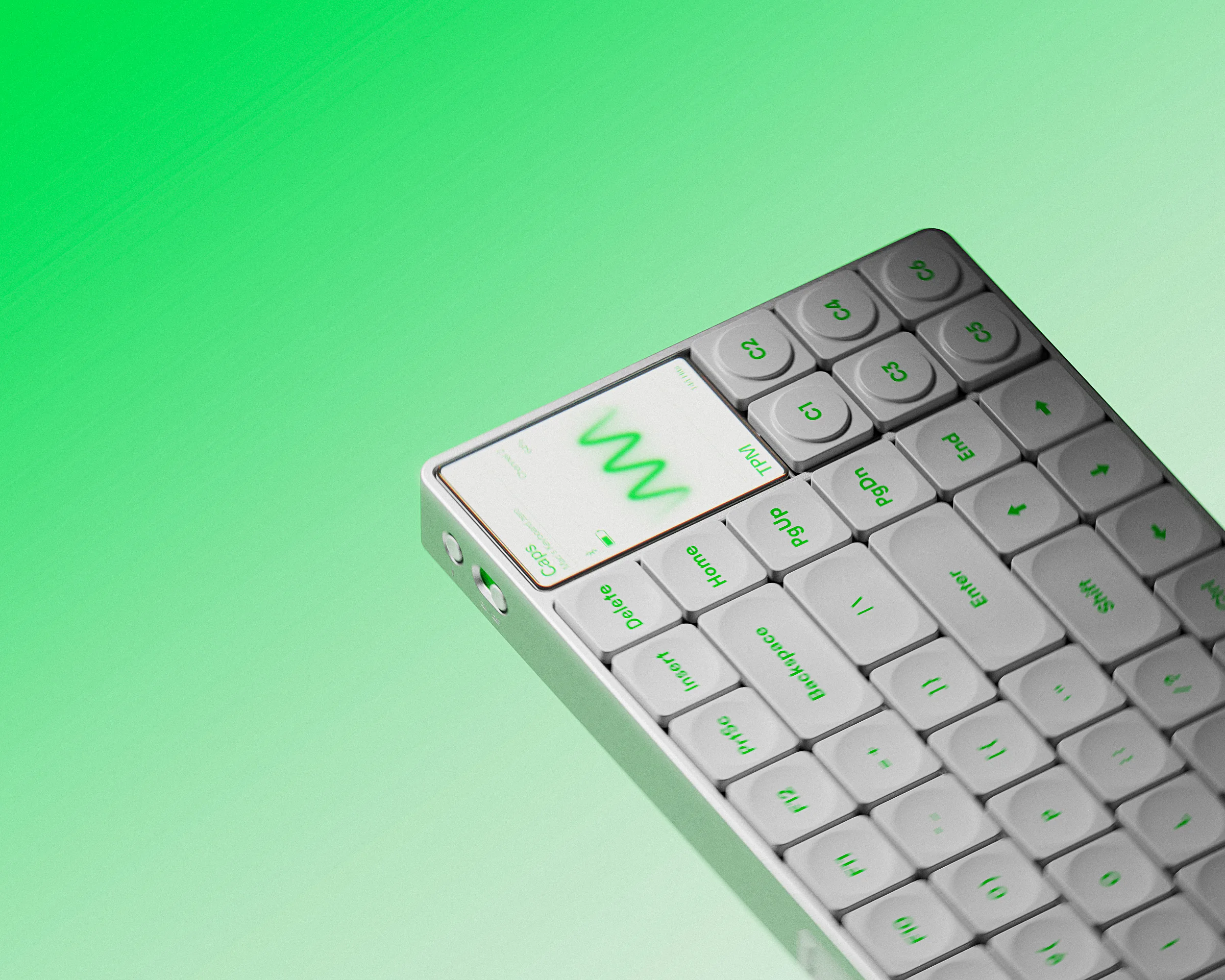 Close-up of the Zero display and six programmable control keys