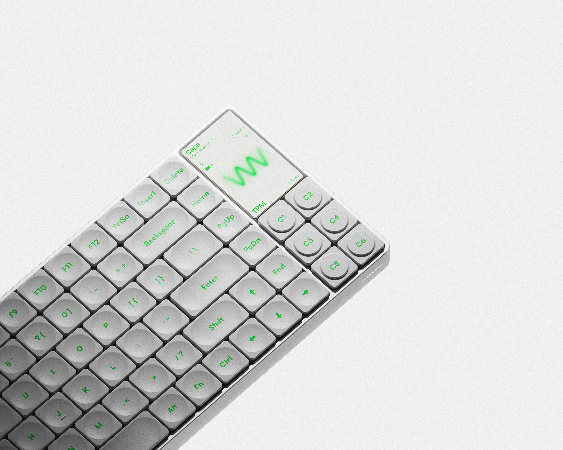 Zero control cluster showing the typing display, navigation keys and C1 to C6 buttons