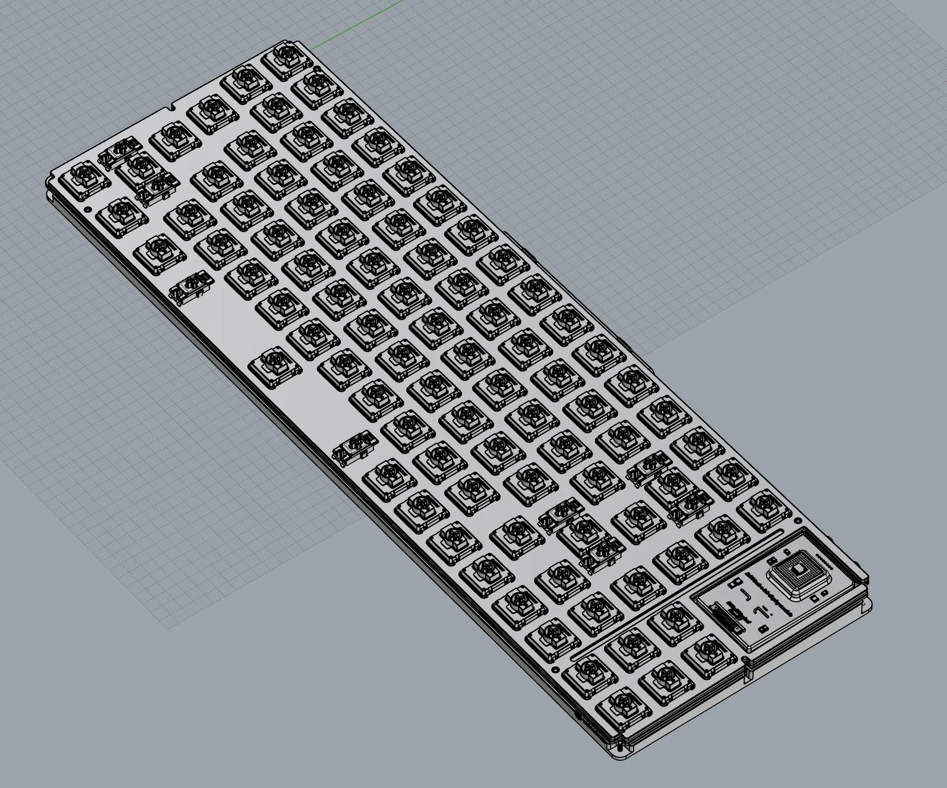 Zero internal switch plate and circuit layout model
