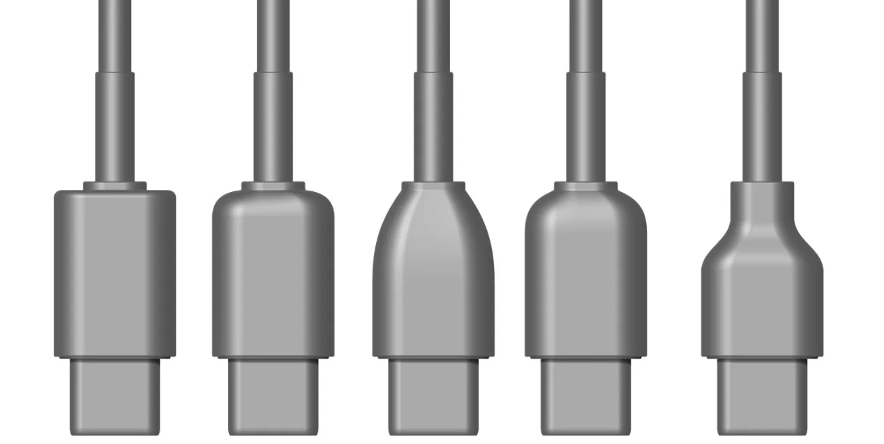 USB-C cable transition studies for the rear keyboard connection